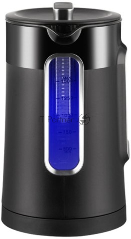 Чайник электрический Redmond KG224 1.5л. 1780Вт черный корпус: стекло