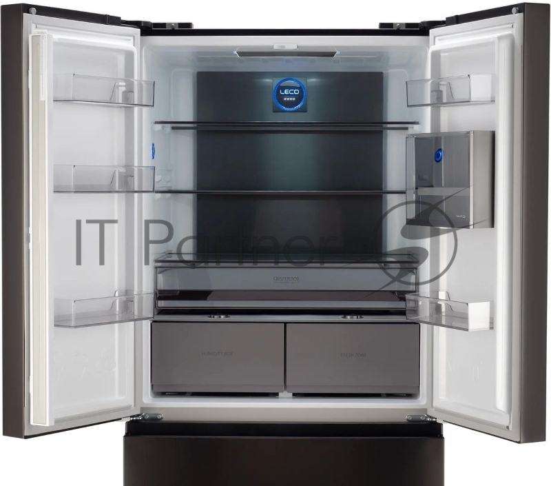 Холодильник Hyundai CM55043F черная сталь, 3-хкамерн., 354/186, морозилка снизу, No Frost, Side by Side