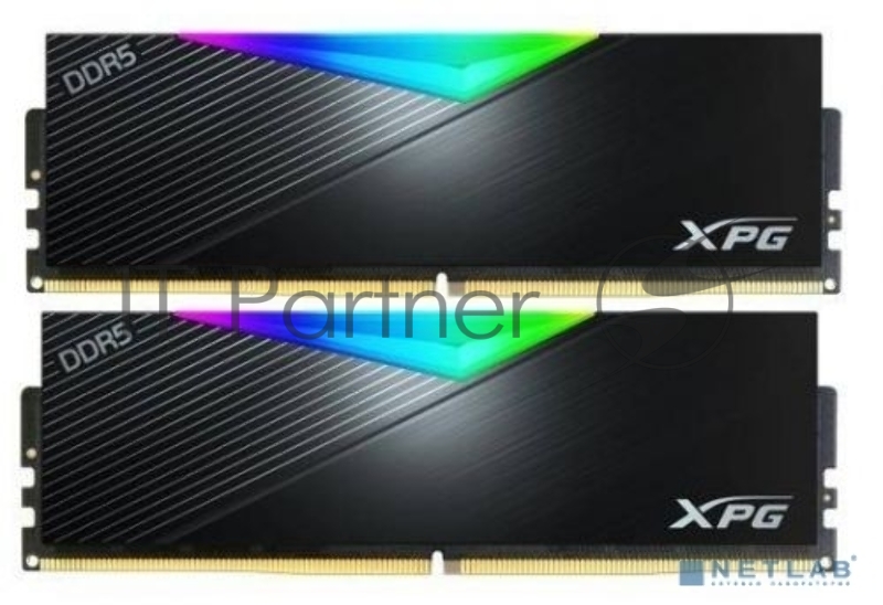 Оперативная память Adata XPG Lancer RGB DDR5 Общий объём памяти 32Гб Module capacity 16Гб Количество 2 5600 МГц Множитель частоты шины 36 1.25 В RGB черный AX5U5600C3632G-DCLARBK