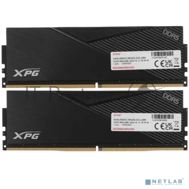 Оперативная память Adata XPG Lancer RGB DDR5 Общий объём памяти 32Гб Module capacity 16Гб Количество 2 5600 МГц Множитель частоты шины 36 1.25 В RGB черный AX5U5600C3632G-DCLARBK