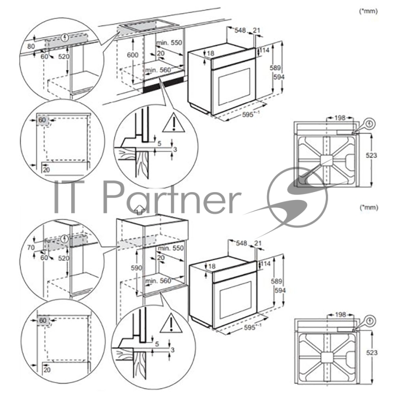 Встраиваемый духовой шкаф/ 60 см, 65 л, 8 режимов, 58.9x59.5x56 см, каталитическая очистка, белый цвет
