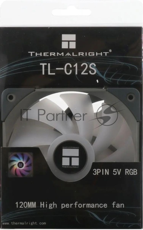 Вентилятор для корпуса Thermalright TL-C12S ARGB 120х120x25 черный 4-pin 25.6дБ Ret