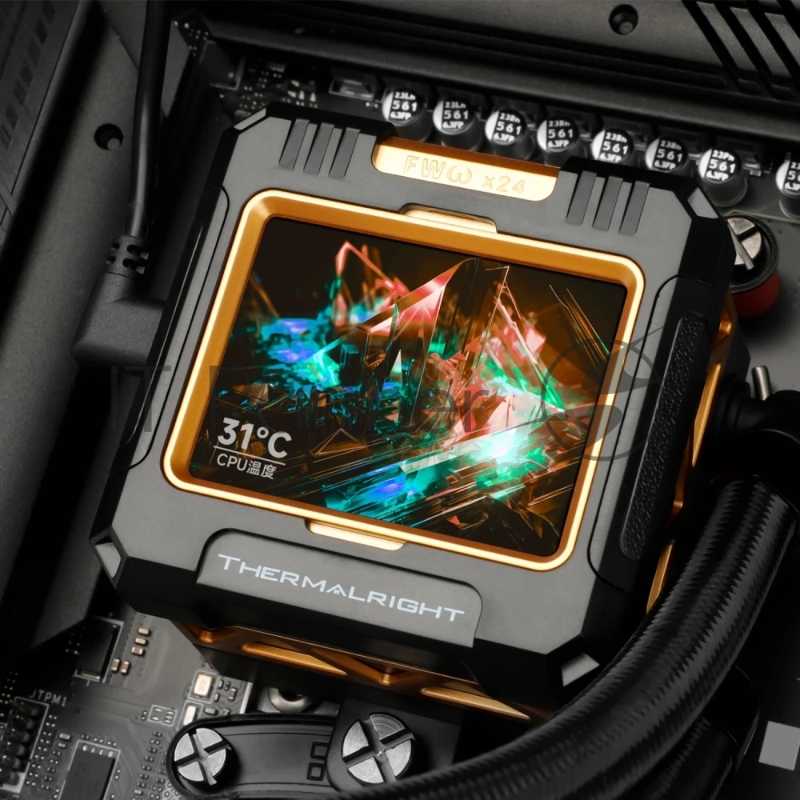 Система водяного охлаждения Thermalright Frozen Warframe 420 ARGB Soc-AM5/AM4/1200/1700/1851 черный 4-pin 29.8dB Al LCD Ret (F-WFRAME-420-BL-ARGB)
