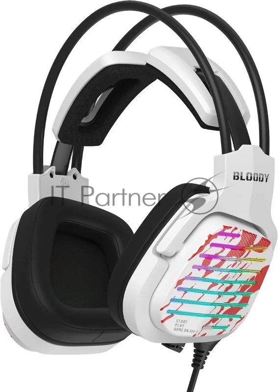 Наушники с микрофоном A4Tech Bloody G565 белый/рисунок 0.2м мониторные оголовье (G565 ENERGY WHITE)