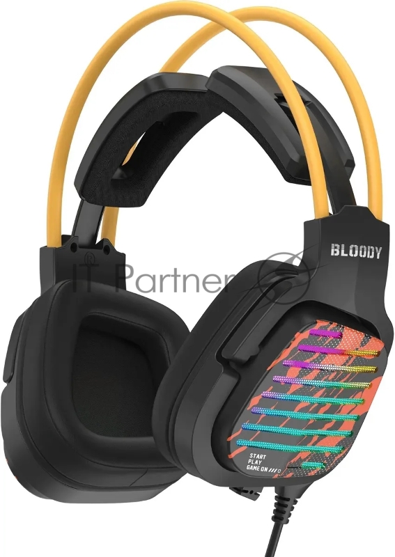 Наушники с микрофоном A4Tech Bloody G565 черный/рисунок 0.2м мониторные оголовье (G565 ENERGY BLACK)