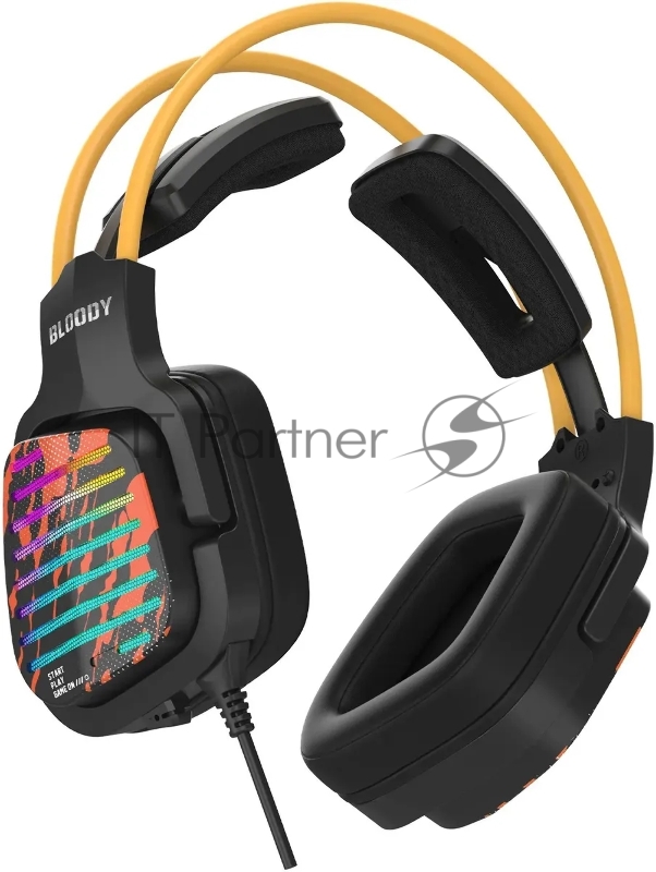 Наушники с микрофоном A4Tech Bloody G565 черный/рисунок 0.2м мониторные оголовье (G565 ENERGY BLACK)