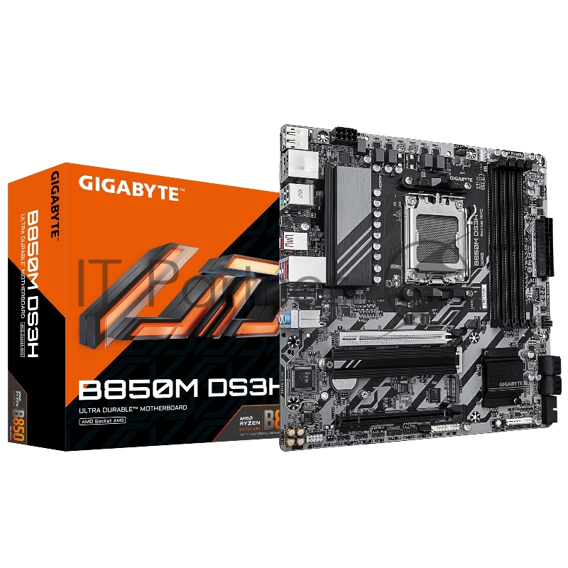 Материнская плата Gigabyte B850M DS3H SocketAM5 AMD B850 4xDDR5 mATX AC`97 8ch(7.1) 2.5Gg RAID+HDMI+DP