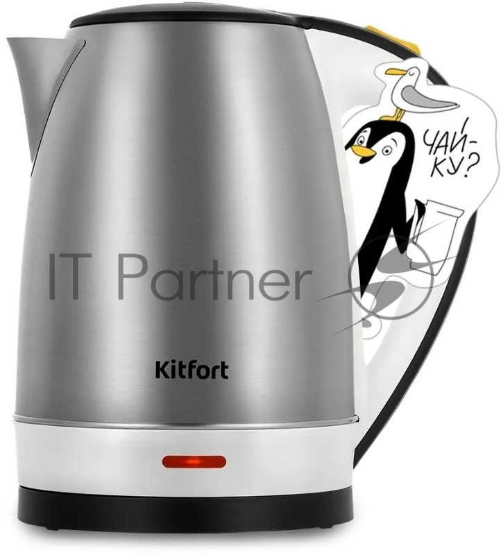 Чайник электрический Kitfort КТ-6654 1.7л. 1800Вт нержавеющая сталь/черный