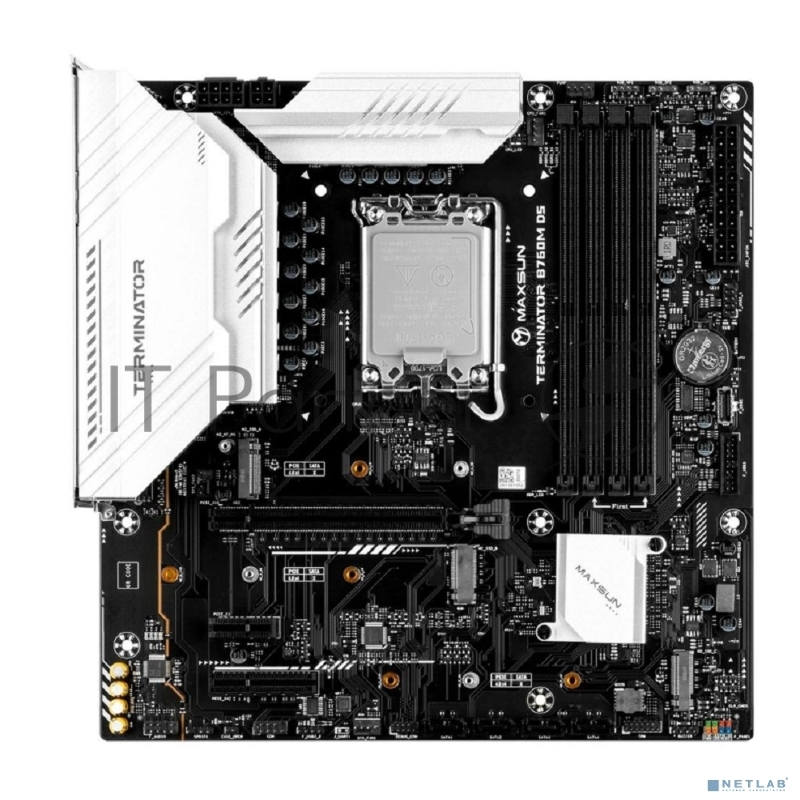 Материнская плата Maxsun MS-Terminator B760M D5 (Socket 1700, mATX, 4*DDR5, HDMI+DP, 4*SATA3, 3*M.2, 1xPCI-E x16 /1xPCI-E x4, 6*USB 2.0, 2*USB 3.2 Gen1, LAN 1*2.5G, RTL)