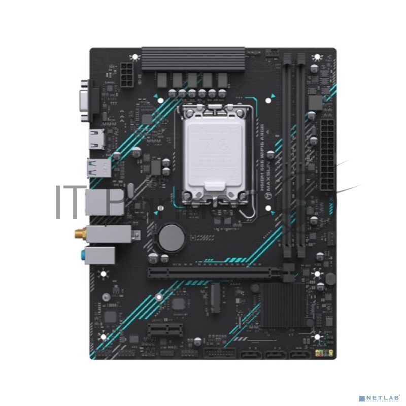 Материнская плата Maxsun MS-H610M 666 WIFI6 ARGB (Socket 1700, mATX, 2*DDR4, VGA+HDMI, 4*SATA3, 1*M.2, 1*PCIEx16/1*PCIEx1, 2*USB2.0, 2*USB 3.2 Gen1, LAN 1*1G, Bluetooth, Wi-Fi 802.11ax, RTL)