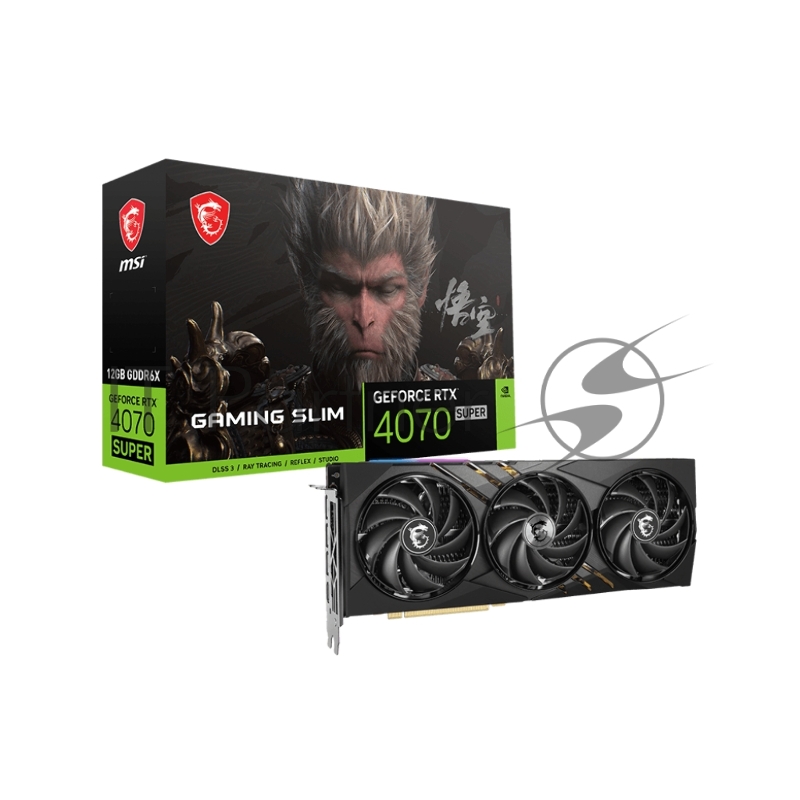 Видеокарта/ VGA MSI NVIDIA GeForce RTX 4070 SUPER 12G GAMING SLIM WUKONG EDITION 12GB, GDDR6X/192-bit, PCIe 4.0, 1xHDMI 2.1, 3xDP, 2.3-slot