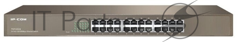 Коммутатор неуправляемый IP-COM F1024 24 порта, 24x100 Мбит/с, установка в стойку, металлический корпус