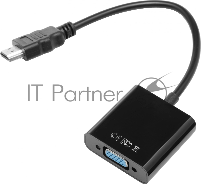 Переходник аудио-видео Premier 5-983 HDMI (m)/VGA (f)/Jack 3.5 (f) 0.15м. черный