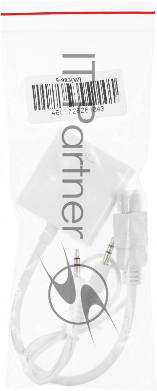 Переходник аудио-видео Premier 5-983 HDMI (m)/VGA (f)/Jack 3.5 (f) 0.15м. белый