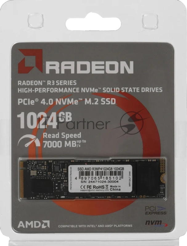 Накопитель SSD AMD PCIe 4.0 x4 1TB R3MP41024G8 Radeon M.2 2280