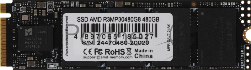 Накопитель SSD AMD PCIe 3.0 x4 480GB R3MP30480G8 Radeon M.2 2280