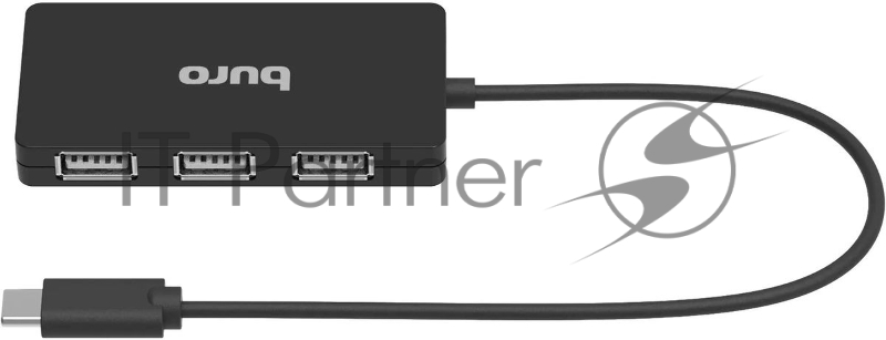 Разветвитель USB-C Buro BPH-C-1730 4порт. черный (BU-USBC-HUB-4U21)