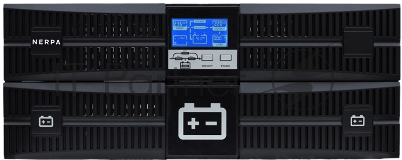 ИБП NERPA RU (online, Rack/Tower, 6 kVA/6 kW, установлено 16 x 12V,9Ah АКБ, возможность подключения внешних АКБ)
