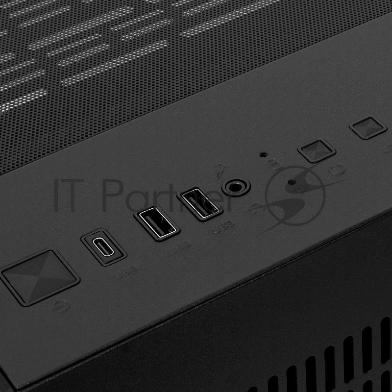 Компьютерный корпус без блока питания HSPD F330, Panoramic Mini-tower, черный, TG, 0.5 SPCC, 3x120mm ARGB mATX, mITX 160/400/200mm 1x2.5, 2x3.5, 4xPCI 1xUSB-C 3.0, 2xUSB-A1.0 428x280x375mm