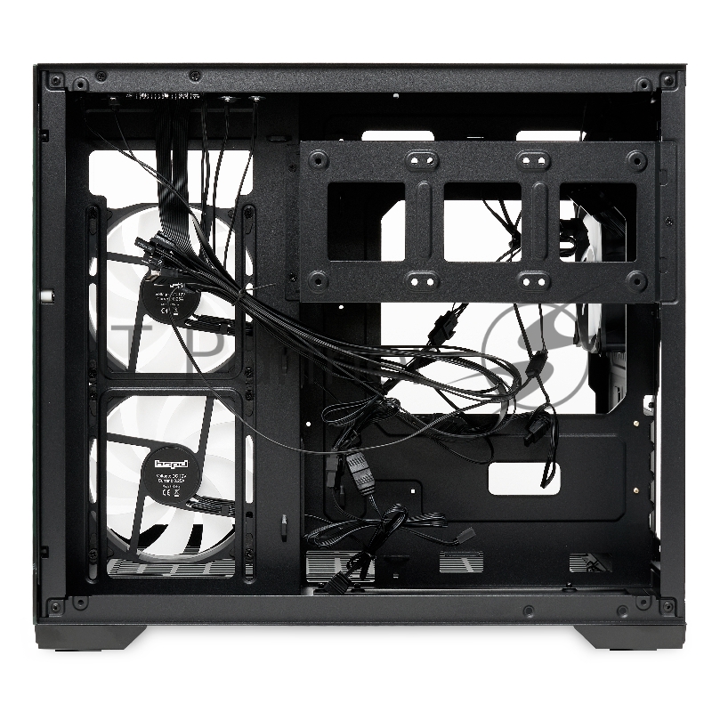 Компьютерный корпус без блока питания HSPD F330, Panoramic Mini-tower, черный, TG, 0.5 SPCC, 3x120mm ARGB mATX, mITX 160/400/200mm 1x2.5, 2x3.5, 4xPCI 1xUSB-C 3.0, 2xUSB-A1.0 428x280x375mm