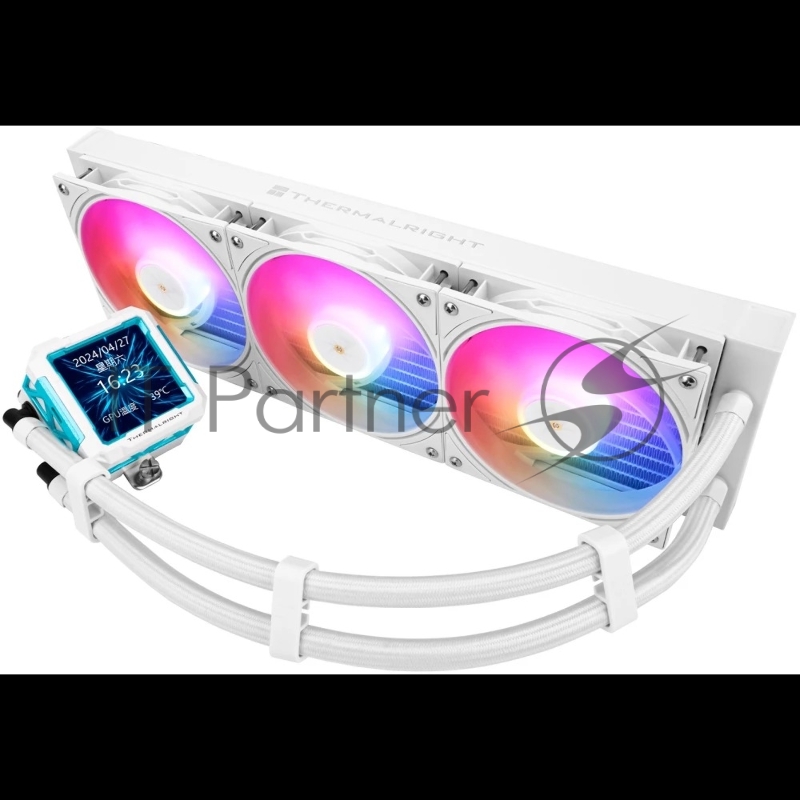 Система водяного охлаждения Thermalright Frozen Warframe PRO 360 ARGB Soc-AM5/AM4/1200/1700/1851 белый 4-pin 29.8dB Al LCD Ret (F-WFRAME-PRO-360-WH-ARGB)