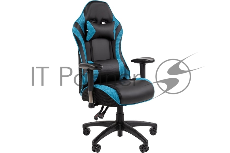 Кресло компьютерное Chairman game CH43 экокожа, черно-бирюзовый
