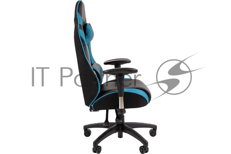 Кресло компьютерное Chairman game CH43 экокожа, черно-бирюзовый