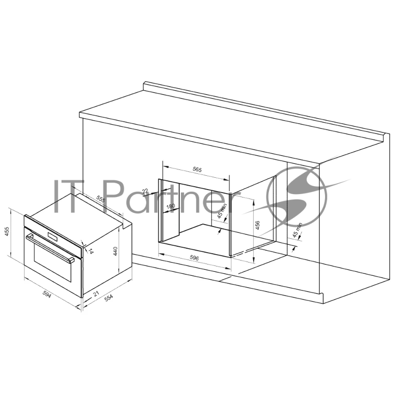 Электрический духовой шкаф Krona ONYX 45H BL/BL