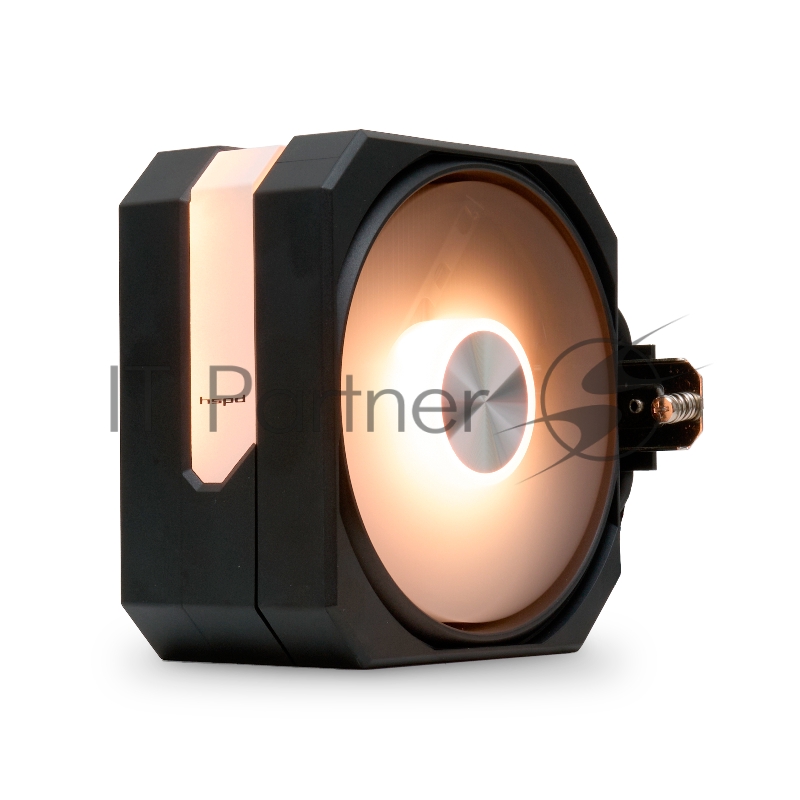 Кулер для процессора HSPD A116 BLACK ARGB (250W, 4-pin PWM, 155mm, Al/Cu, 6x6mm, ARGB, 1x120mm, 68CFM, 25dBA, 1650RPM, S: 1851/1700/1200/20XX/115X/13XX, AM5/AM4/AM3/AM2/AM3+/AM2+/FM2/ black)