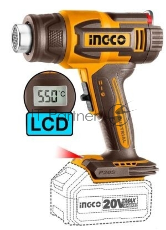 Фен аккумуляторный INGCO HGLI2003 20В без АКБ и ЗУ