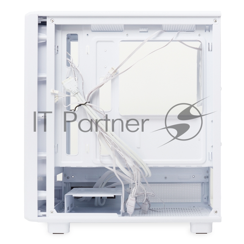 Корпус без блока питания HSPD M310, Mesh Mini-tower, белый, TG, 0.4 SPCC, 3x120mm ARGB mATX, mITX 180/280/160mm 1x2.5, 1x3.5, 4xPCI 2xUSB-A 3.0 452x277x418mm