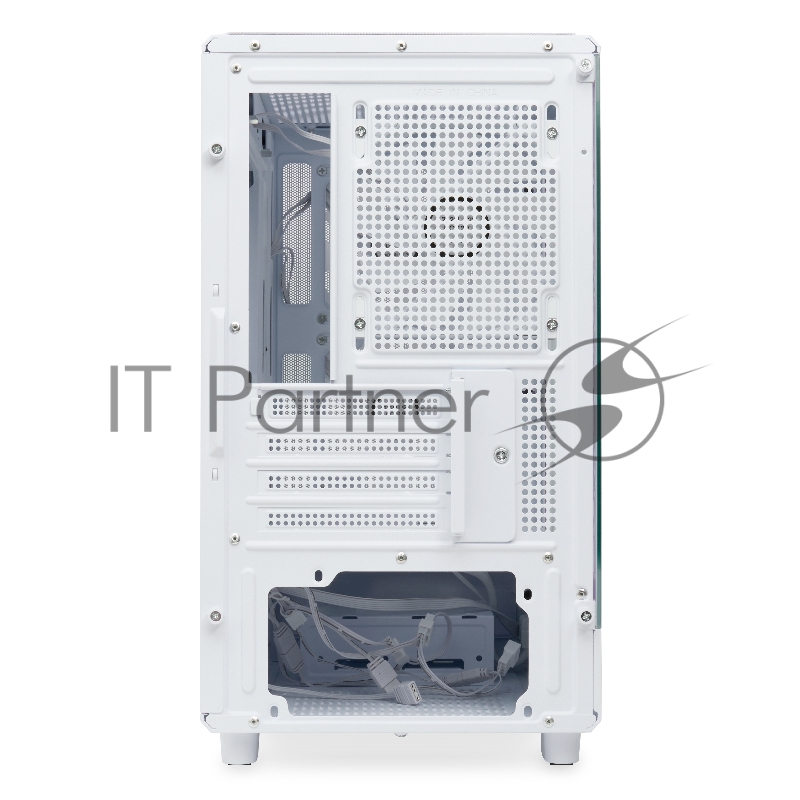 Корпус без блока питания HSPD M310, Mesh Mini-tower, белый, TG, 0.4 SPCC, 3x120mm ARGB mATX, mITX 180/280/160mm 1x2.5, 1x3.5, 4xPCI 2xUSB-A 3.0 452x277x418mm