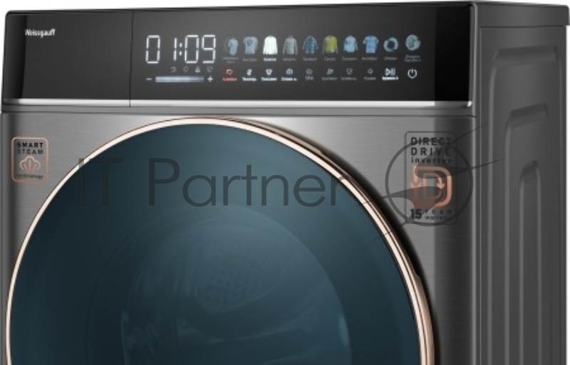 Стиральная машина Weissgauff WMD 58411 Direct Drive Steam (433417) белый, фронтальная загрузка 11 кг, 1400 об/мин, класс: В