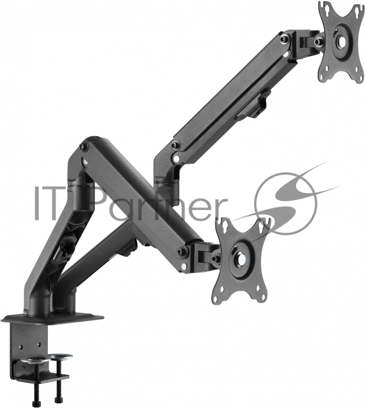 Кронштейн для мониторов Ultramounts UM729 черный 17-27 макс.7кг крепление к столешнице поворот и наклон