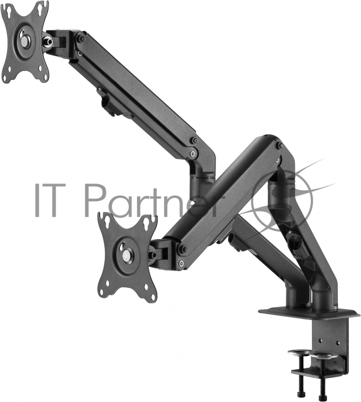 Кронштейн для мониторов Ultramounts UM729 черный 17-27 макс.7кг крепление к столешнице поворот и наклон