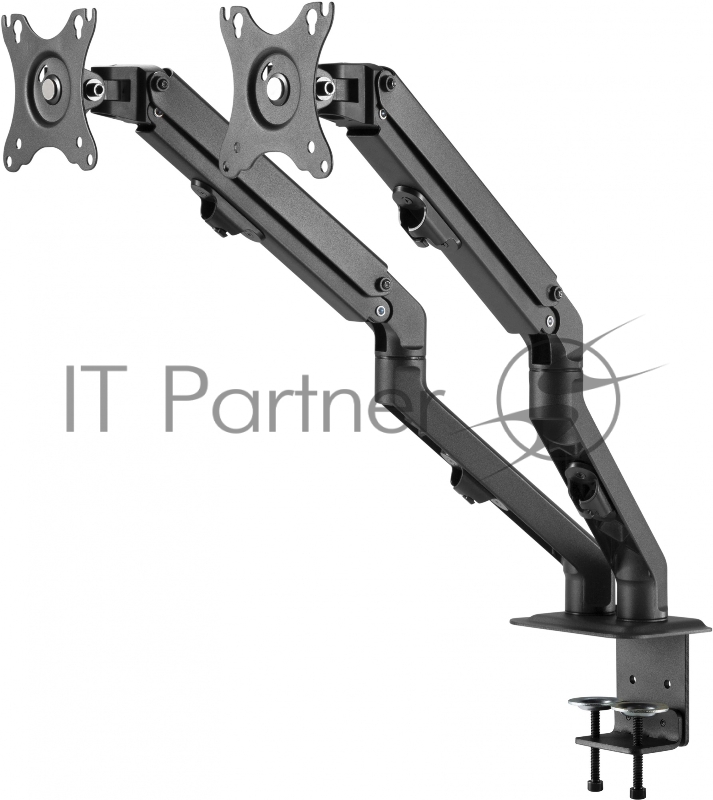 Кронштейн для мониторов Ultramounts UM729 черный 17-27 макс.7кг крепление к столешнице поворот и наклон