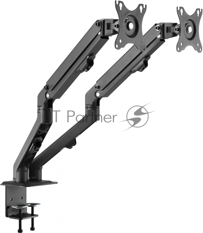 Кронштейн для мониторов Ultramounts UM729 черный 17-27 макс.7кг крепление к столешнице поворот и наклон