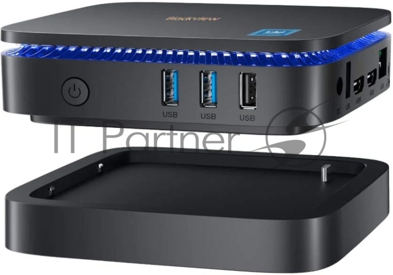 Мини ПК Blackview MP60 (Intel N5095) 16+1TB, 512GB, WIFI a/b/g/n/ac, Bluetooth 4.2, Win11 Pro, USB3.0, HDMI 1.4b Type A *2, RJ45*1, 5.5/2.1mm DC Jack *1, 3.5mm Phone Jack*1, Colour: Black