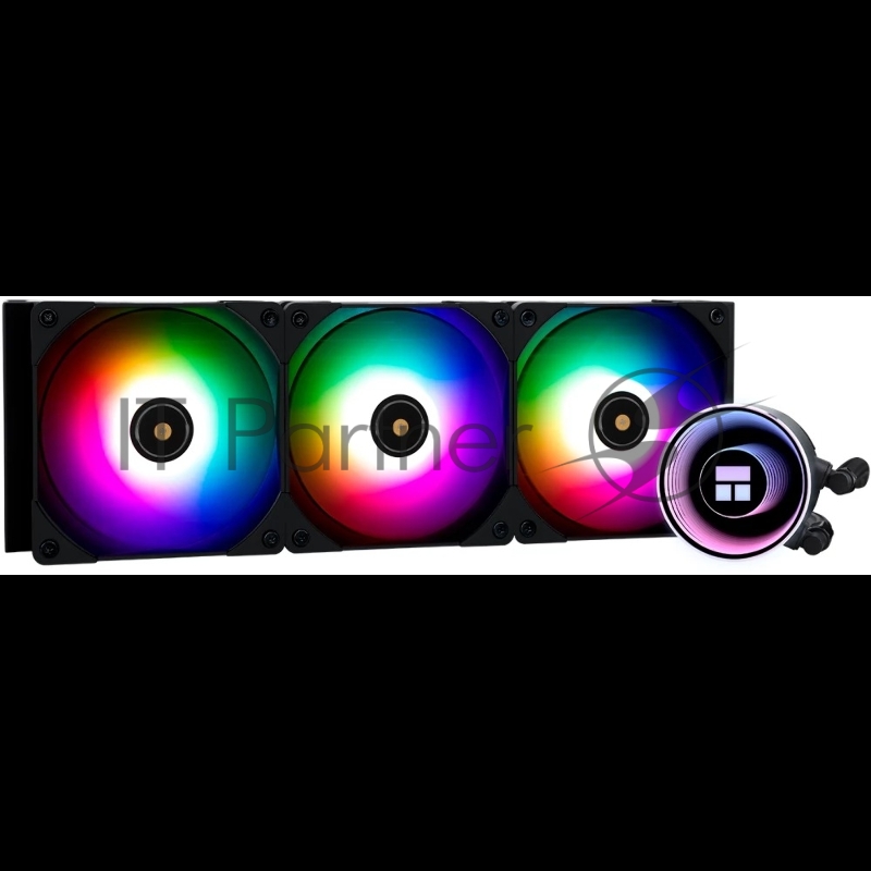 Водяное охлаждение для процессора/ Thermalright Frozen Notte 360 Black Argb V2 (360mm, Black, ARGB/ Fans: 3x120mm, 72.37CFM, 27.7dBA, 2000RPM/ Pump height 54mm, 28dBA, 5300RPM, Rad thickness 27mm/ S: 1200, 1700, 1851, 2011, 2066, 115X, AM2, AM2+, AM3