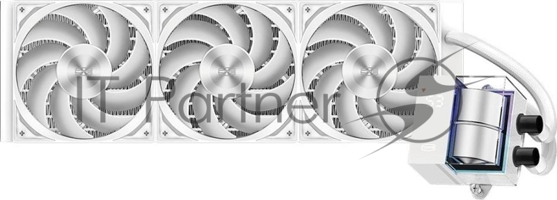 Система водяного охлаждения PcCooler DS360 WH Soc-AM5/AM4/1200/1700/1851 белый 4-pin Al LCD 300W Ret (DS360-WHNWXX-GL)