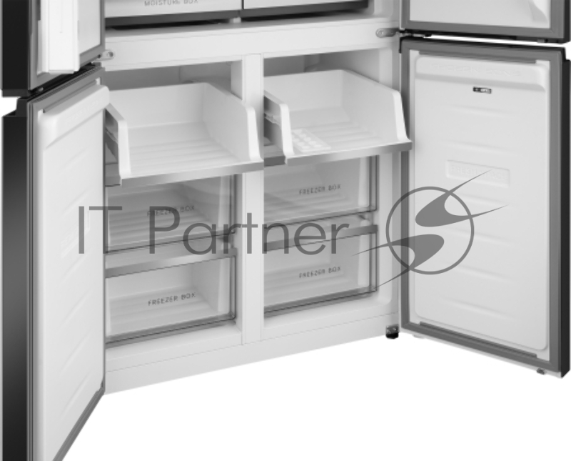 Холодильник Weissgauff WCD 450 White Rock Glass NoFrost Inverter