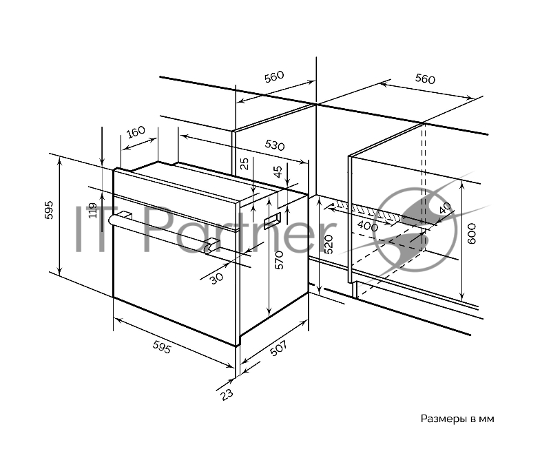 Духовой шкаф Электрический Lex EDM 1001 ONE GR стекло серое