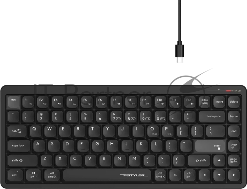 Клавиатура A4Tech Fstyler FBX53C черный USB беспроводная BT/Radio slim Multimedia (FBX53C)