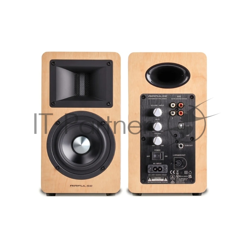 Компьютерные колонки Edifier AirPulse A80 Pinewood бежевый 100W RMS, 52Гц-40кГц, AUX, PC, USB, Bluetooth v5.0 с поддержкой aptX, оптический вход,выход на сабвуфер:20Гц ~ 80Гц, 1200m