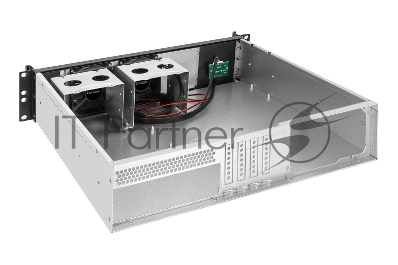 Серверный корпус ExeGate Pro 2U400-04AL <RM 19, высота 2U, глубина 400, передняя панель - алюминий, БП 1200RADS, 2*USB>