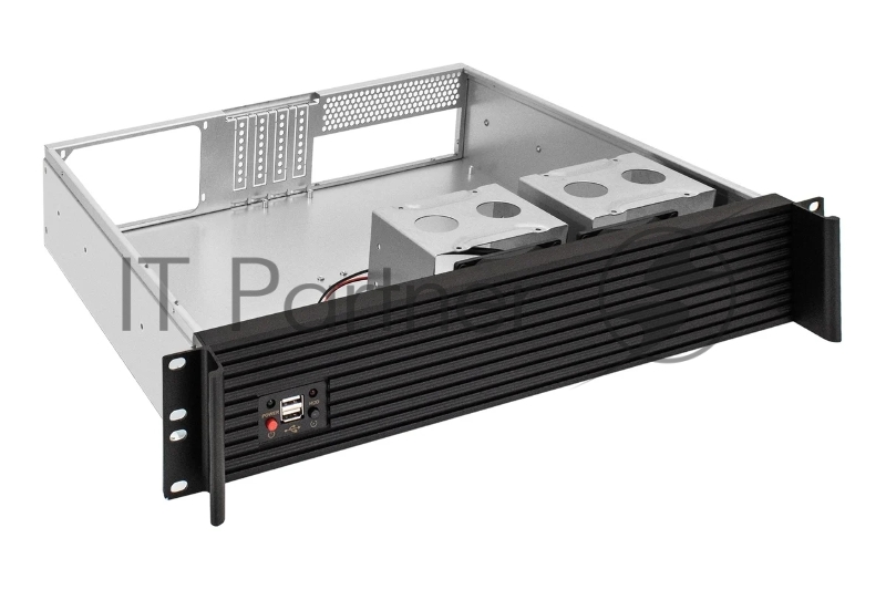 Серверный корпус ExeGate Pro 2U400-04AL <RM 19, высота 2U, глубина 400, передняя панель - алюминий, БП 1200RADS, 2*USB>