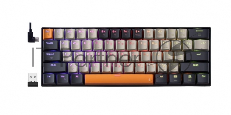 Клавиатура Redragon Caraxes Pro (71554) беспроводная, USB, Bluetooth/Радиоканал, черный