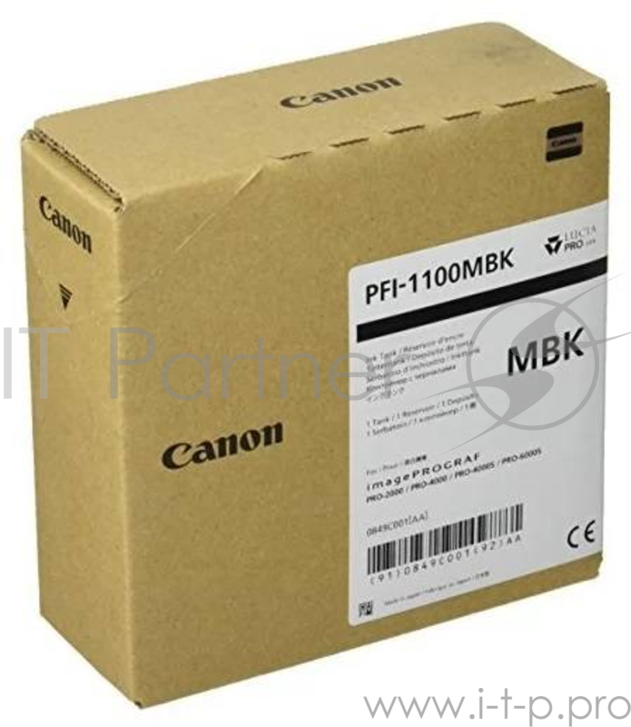 Струйный картридж Canon PFI-1100MBK (Matte Black) (0849C001)