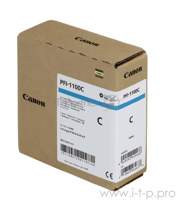 Струйный картридж Canon PFI-1100C (Cyan) (0851C001)