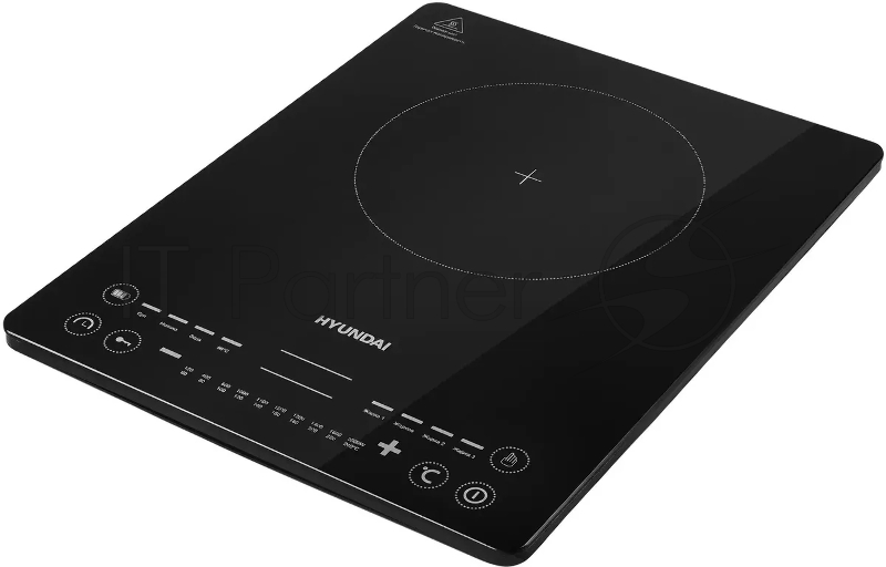 Плита Индукционная Hyundai HYC-0110 черный/серебристый закаленное стекло (настольная)